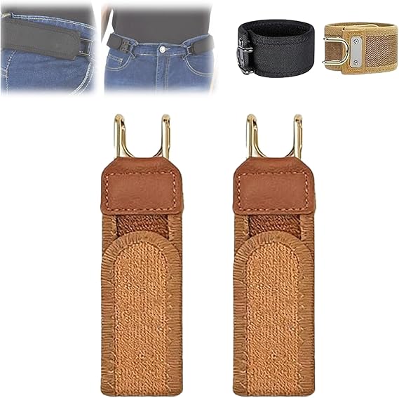 Buckleless Belt Hook, Tactical Metal Hook Elastic Belt, Unisex Buckle-Less Invisible Waist Belts for Work & Edc