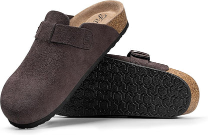 Suede Slip Clogs For Women