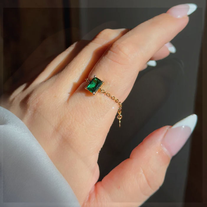 Garnet Self Love Adjustable Chain Ring
