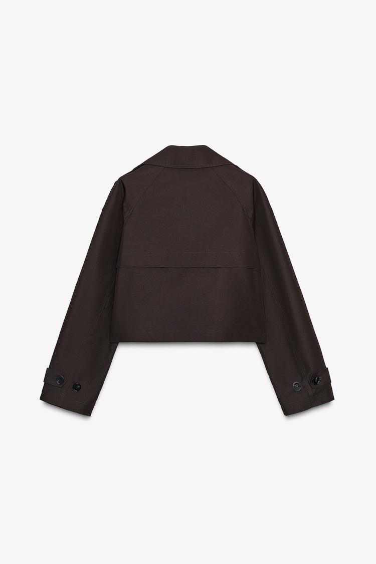 DOUBLE-BREASTED SHORT TRENCH COAT