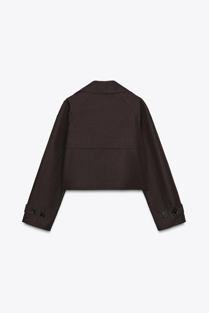 DOUBLE-BREASTED SHORT TRENCH COAT