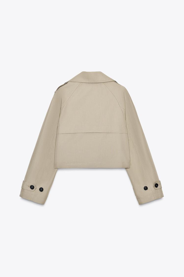 DOUBLE-BREASTED SHORT TRENCH COAT