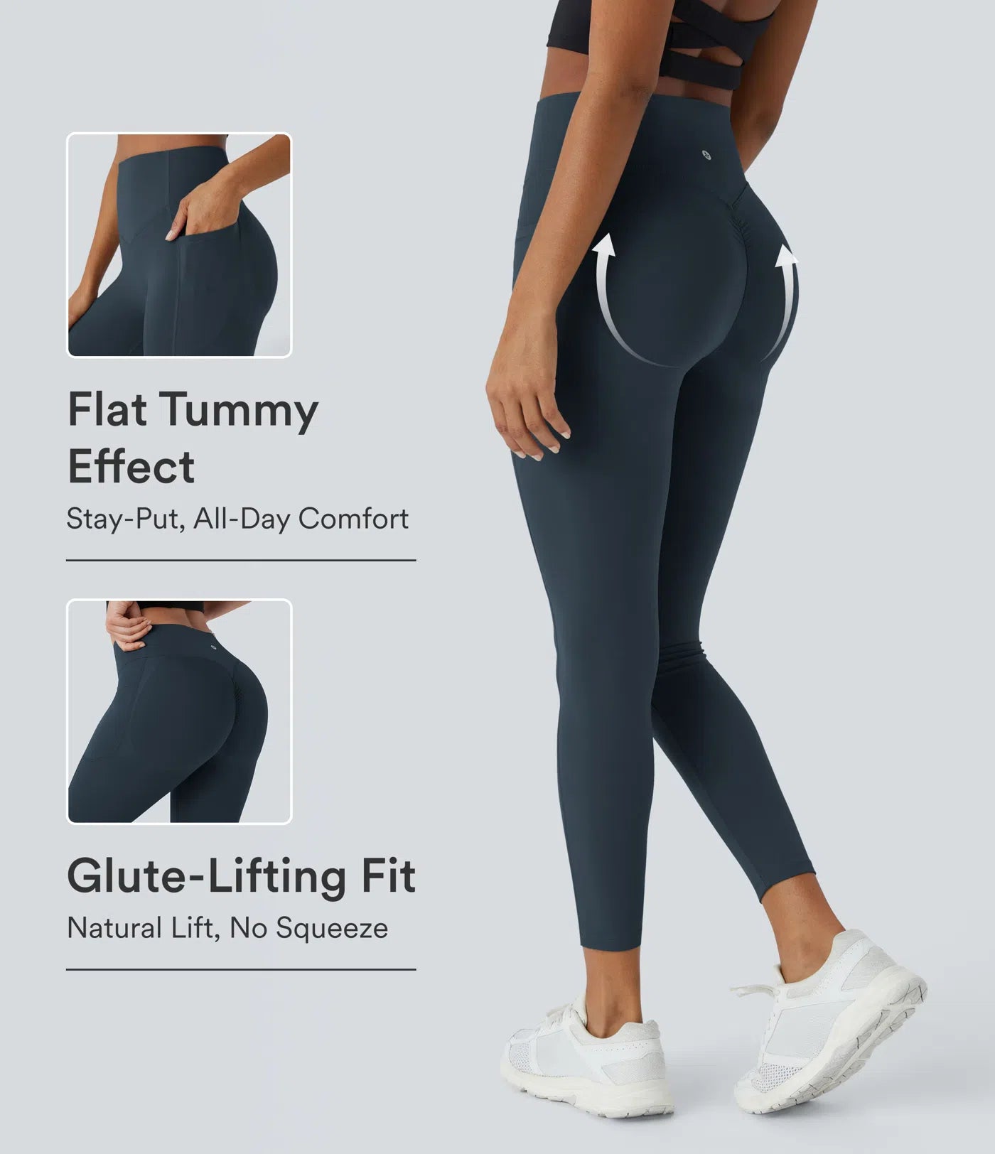 Halara UltraSculpt™ High Waisted Scrunch Butt Lifting Tummy Control Pocket Shaping Training Leggings