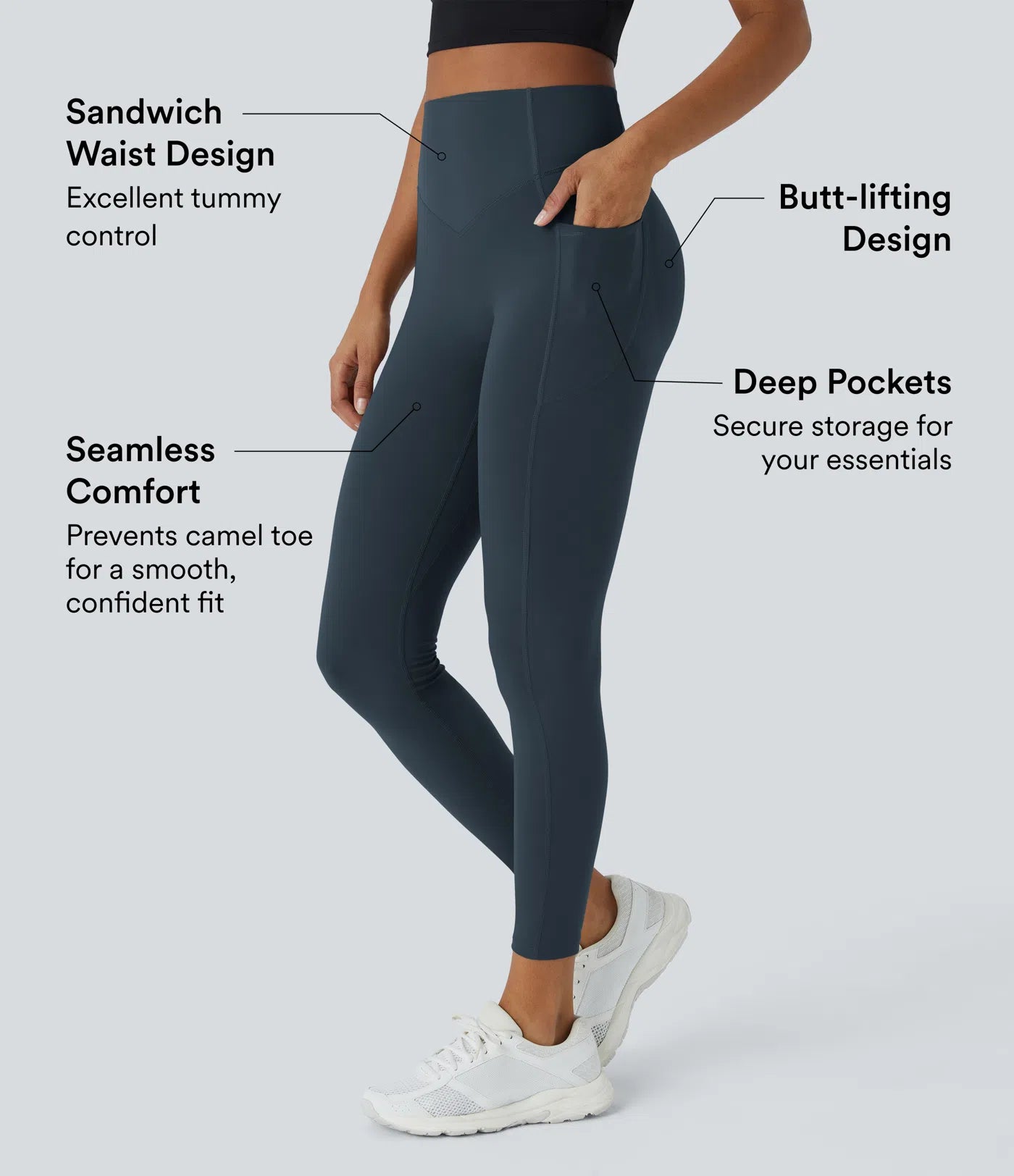 Halara UltraSculpt™ High Waisted Scrunch Butt Lifting Tummy Control Pocket Shaping Training Leggings
