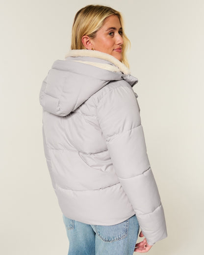 Faux Fur-Lined All-Weather Puffer Jacket