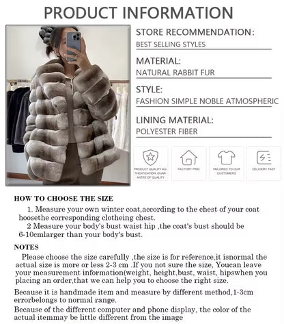 Women Rabbit Fur Jackets Real Rex Rabbit Fur Coat Best Selling Women's Short Coat Chinchilla Fur Coats