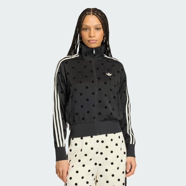 SATIN POLKA DOTS WIDE LEG PANT &  TT TRACK TOP