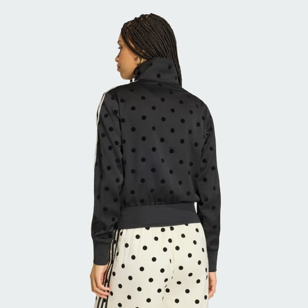 SATIN POLKA DOTS WIDE LEG PANT &  TT TRACK TOP