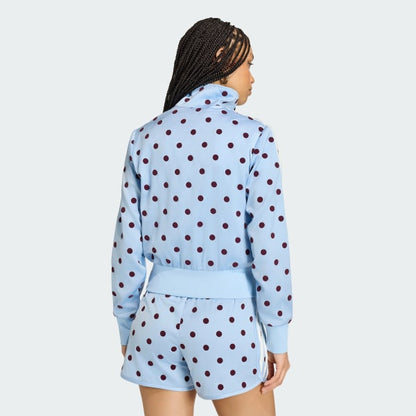 SATIN POLKA DOTS WIDE LEG PANT &  TT TRACK TOP