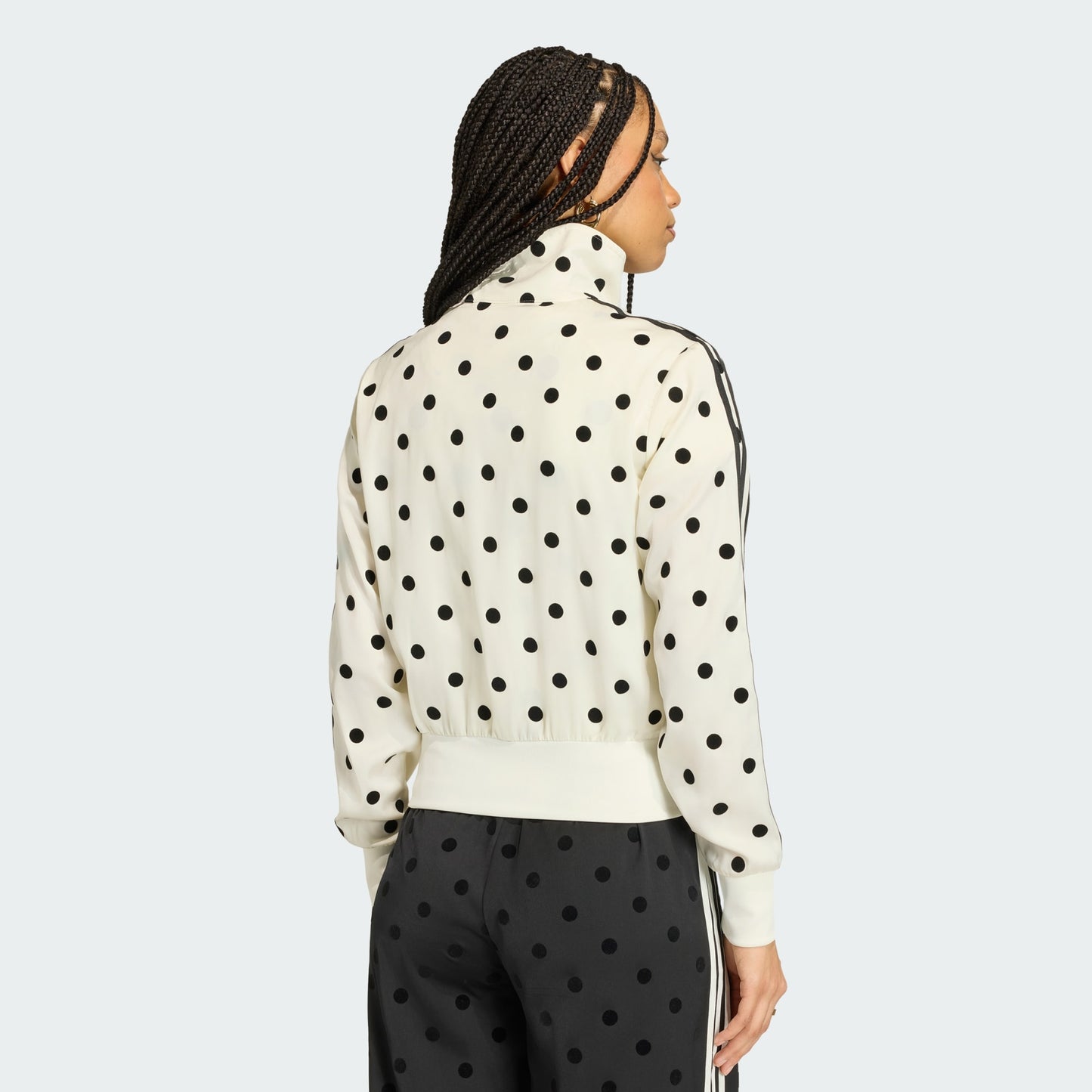 SATIN POLKA DOTS WIDE LEG PANT &  TT TRACK TOP