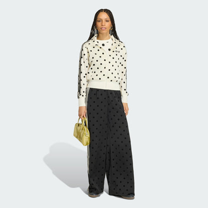 SATIN POLKA DOTS WIDE LEG PANT &  TT TRACK TOP