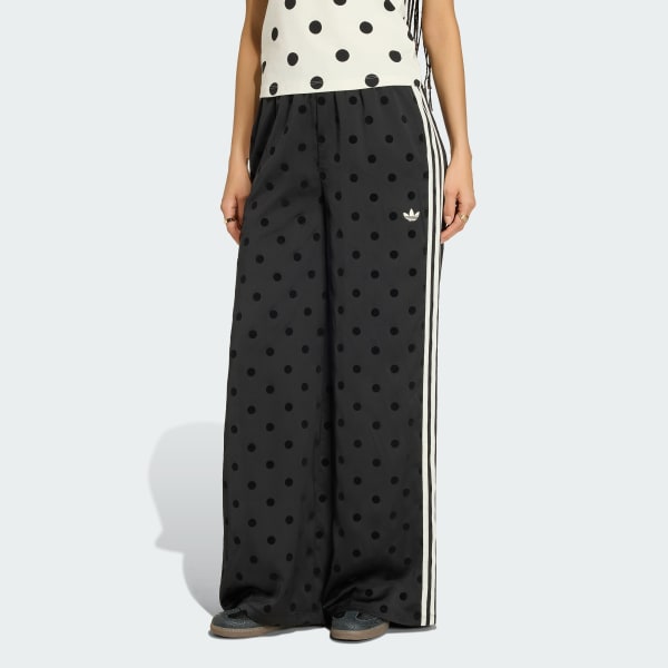 SATIN POLKA DOTS WIDE LEG PANT &  TT TRACK TOP