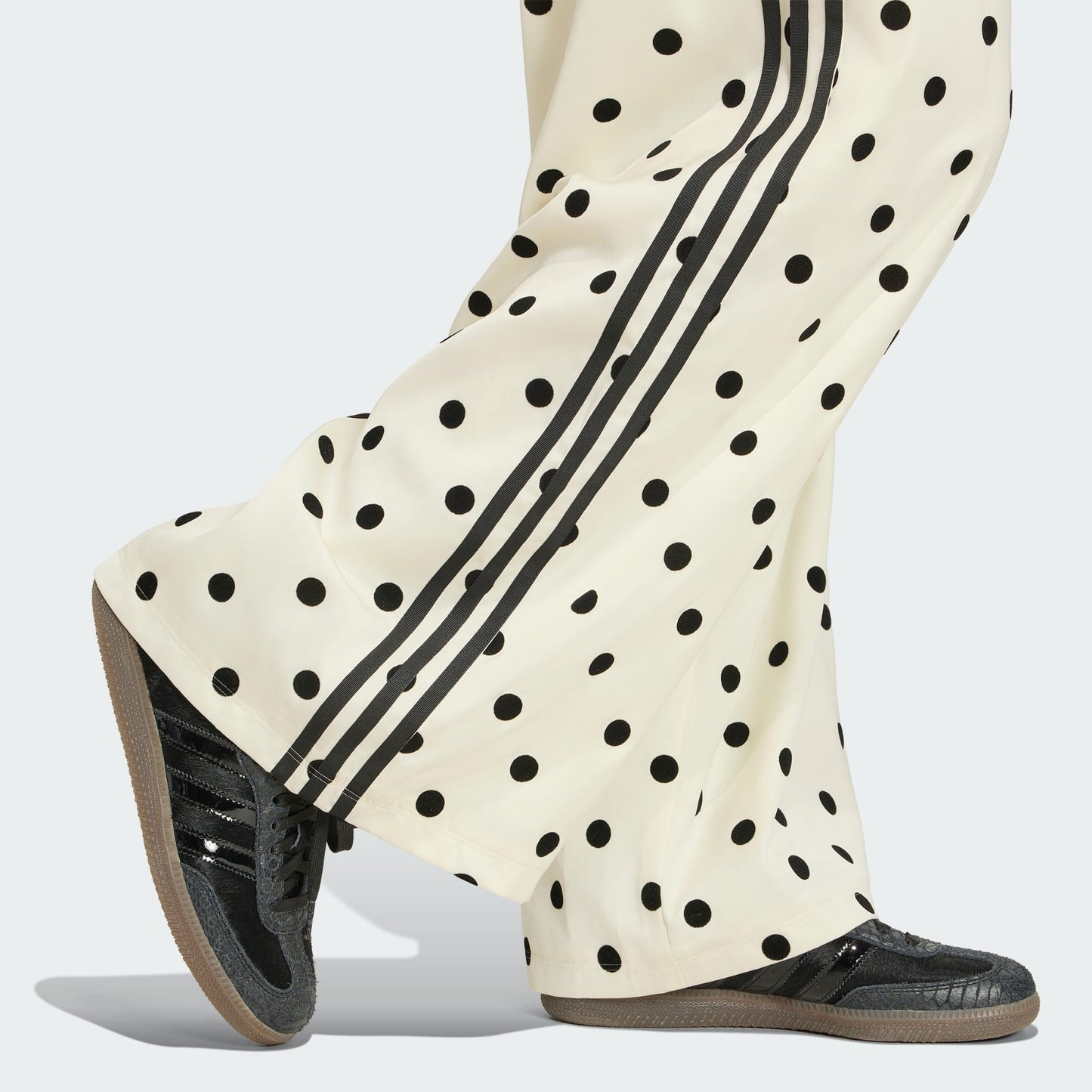 SATIN POLKA DOTS WIDE LEG PANT &  TT TRACK TOP