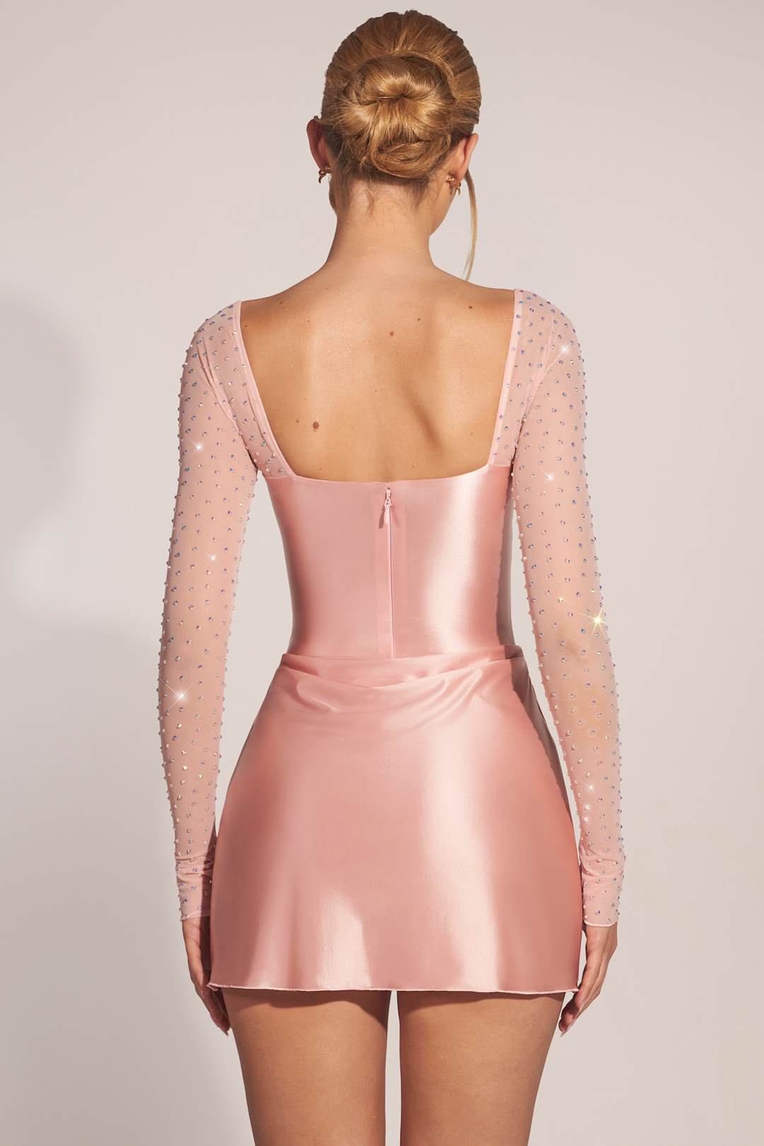 Clemmie - Long-Sleeve Draped Mini Dress