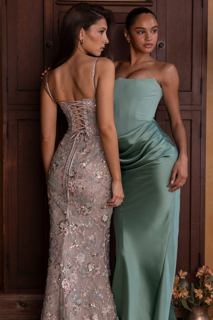 Naima Hand-Beaded Embellished Corset Maxi Dress