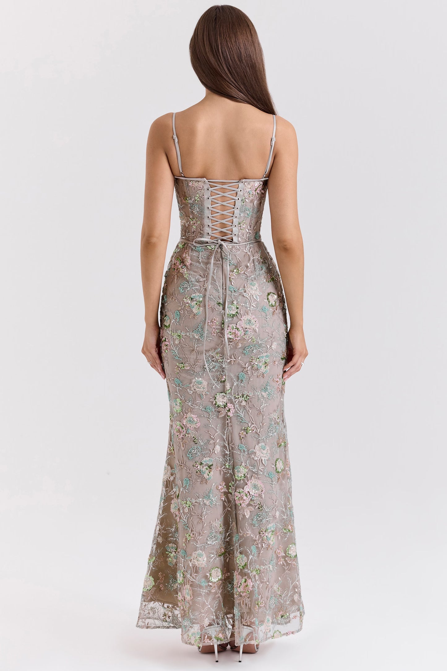 Naima Hand-Beaded Embellished Corset Maxi Dress