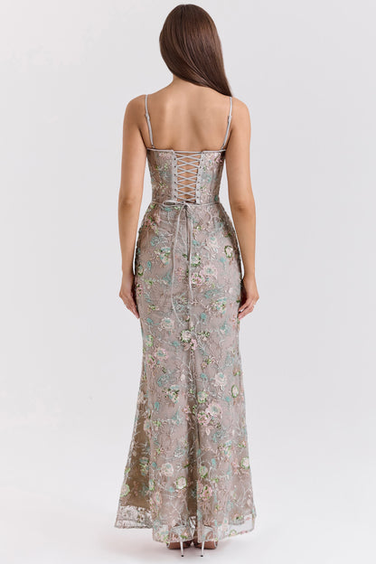 Naima Hand-Beaded Embellished Corset Maxi Dress