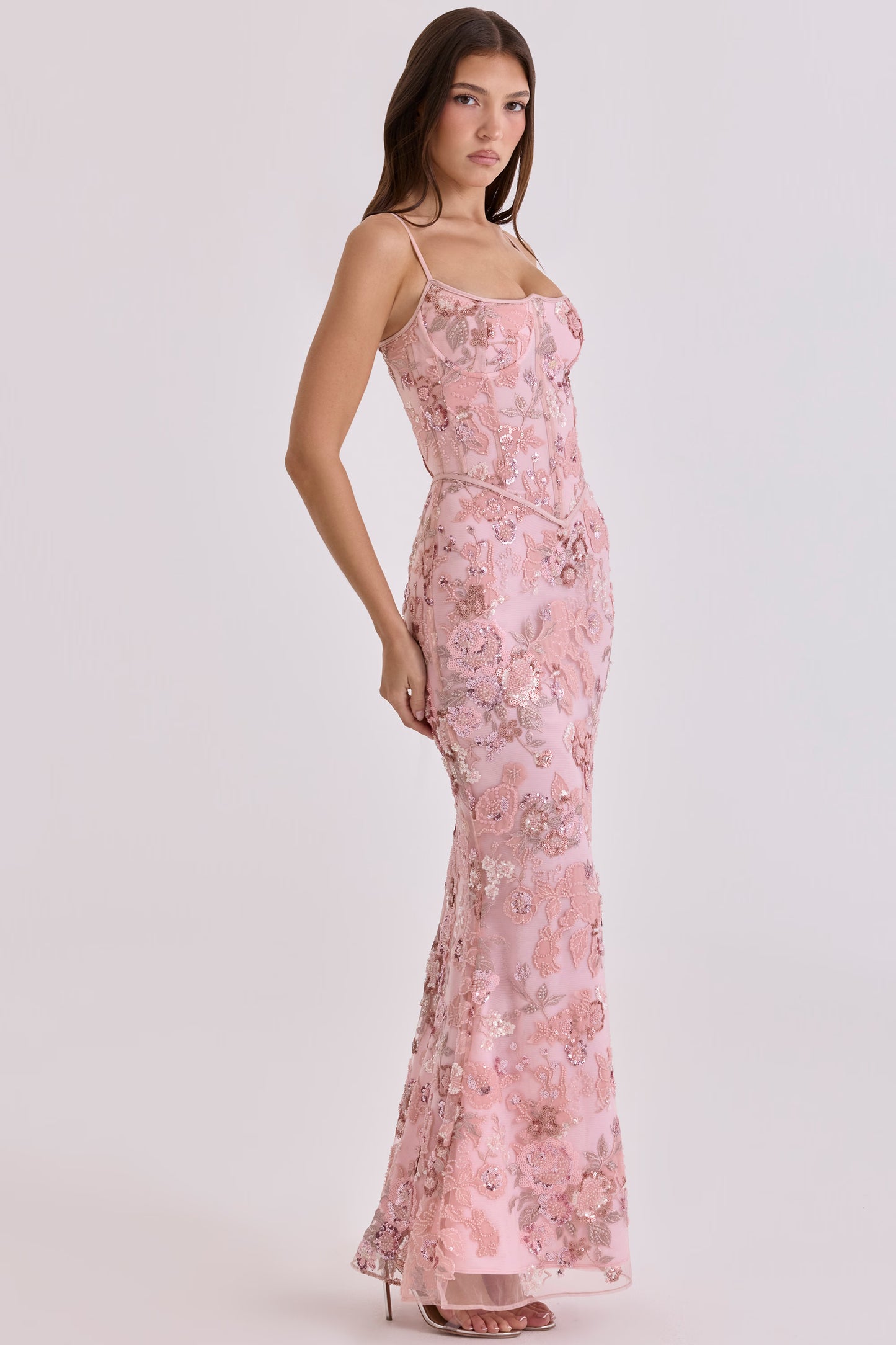 Naima Hand-Beaded Embellished Corset Maxi Dress