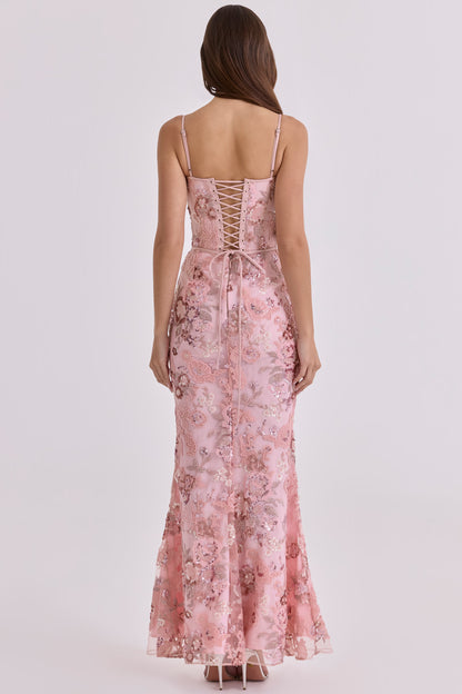 Naima Hand-Beaded Embellished Corset Maxi Dress
