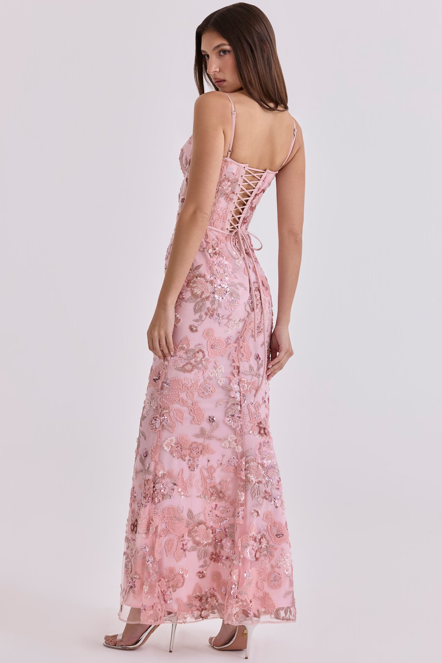 Naima Hand-Beaded Embellished Corset Maxi Dress