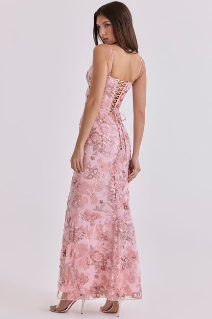 Naima Hand-Beaded Embellished Corset Maxi Dress