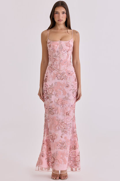 Naima Hand-Beaded Embellished Corset Maxi Dress