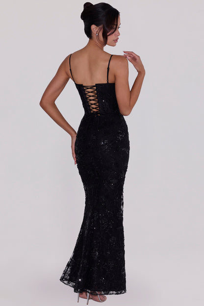 Naima Hand-Beaded Embellished Corset Maxi Dress