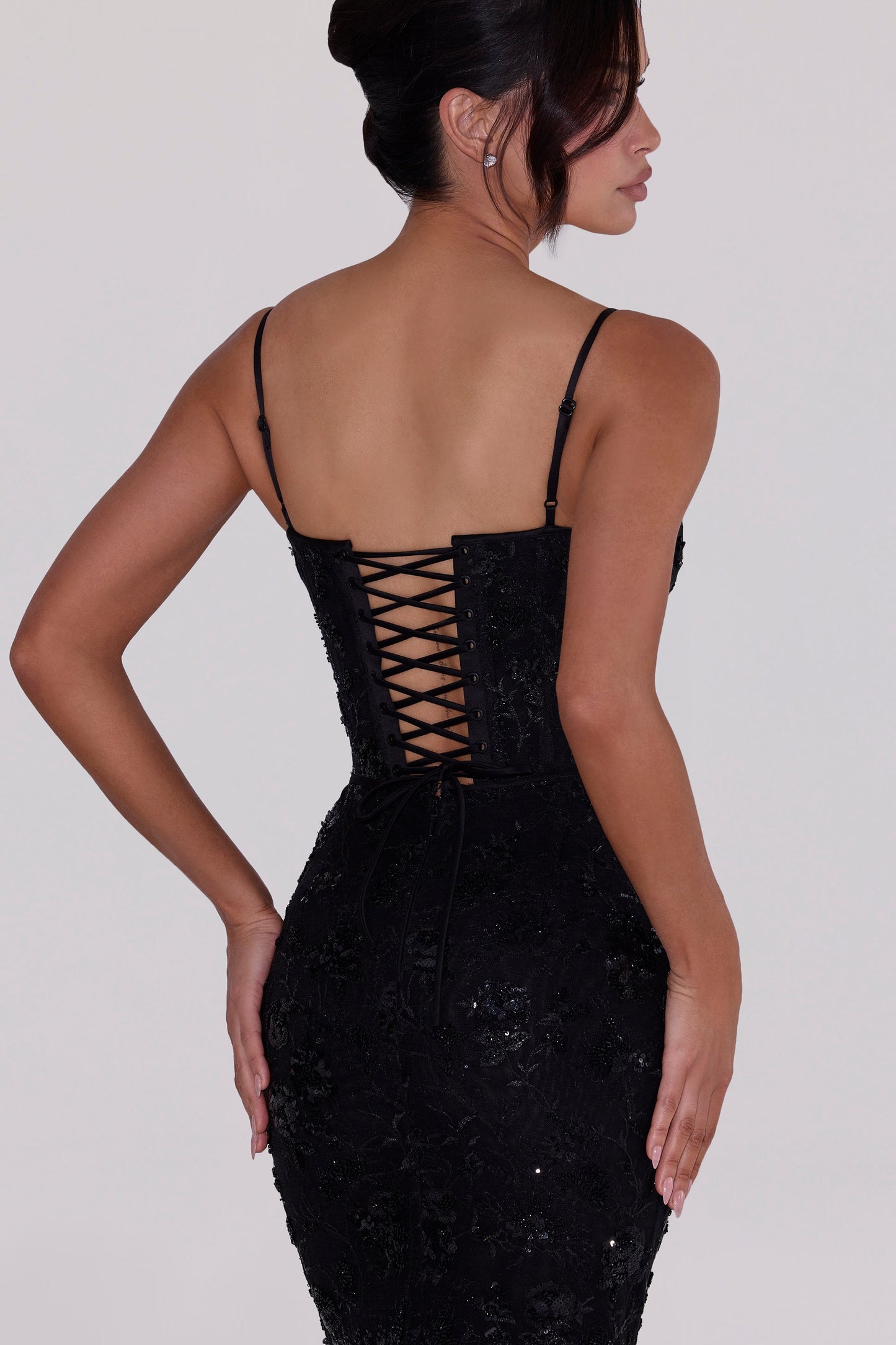 Naima Hand-Beaded Embellished Corset Maxi Dress