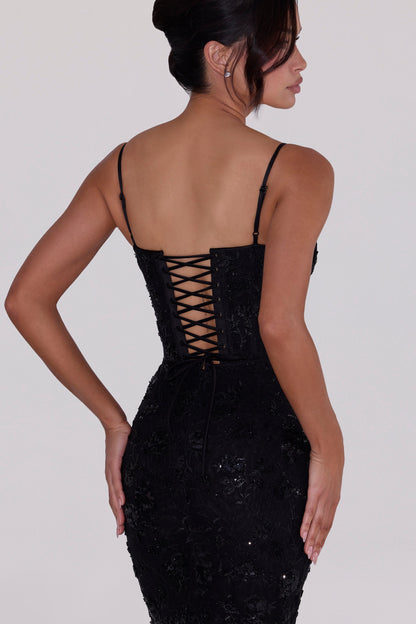 Naima Hand-Beaded Embellished Corset Maxi Dress