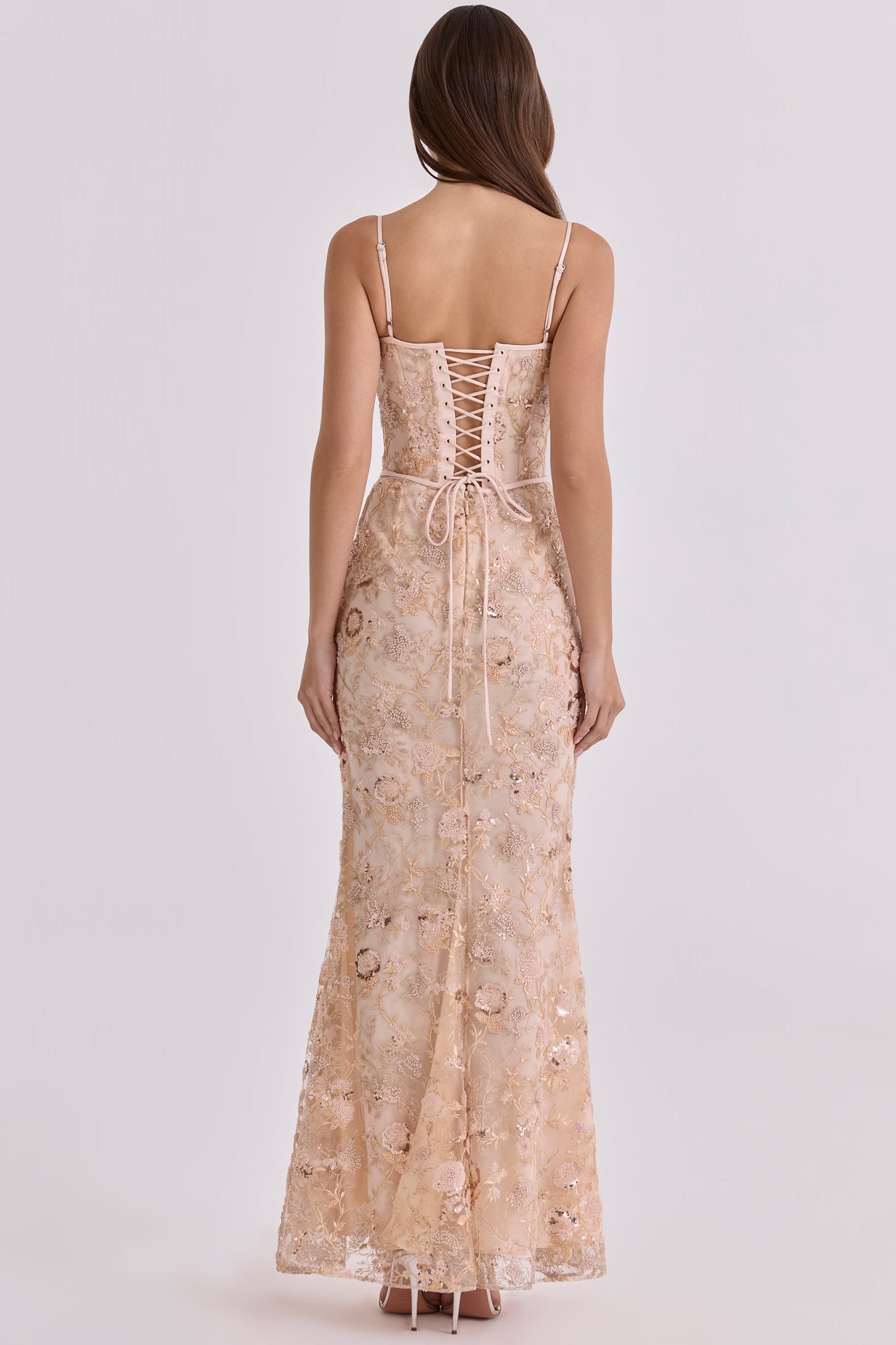 Naima Hand-Beaded Embellished Corset Maxi Dress