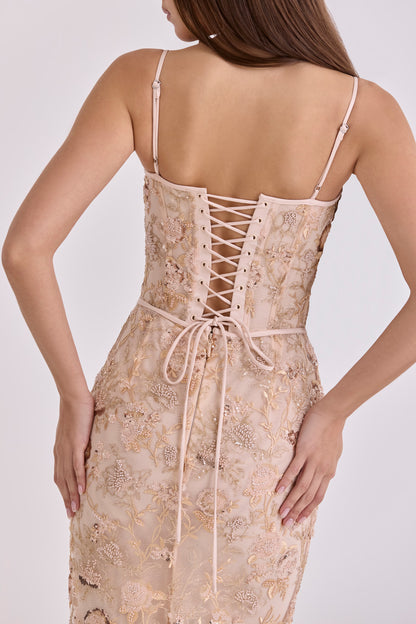 Naima Hand-Beaded Embellished Corset Maxi Dress